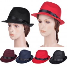 US Fashion Ladies  Trilby Wool Round Bowler Caps Derby Bow Cap Cloche Hat  eb-32889661